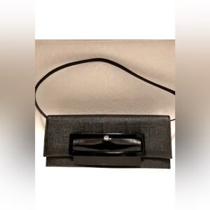 NWT ESCADA Vint Y2K Black Canvas & Patent Leather Bag Shoulder Clutch MSRP $600